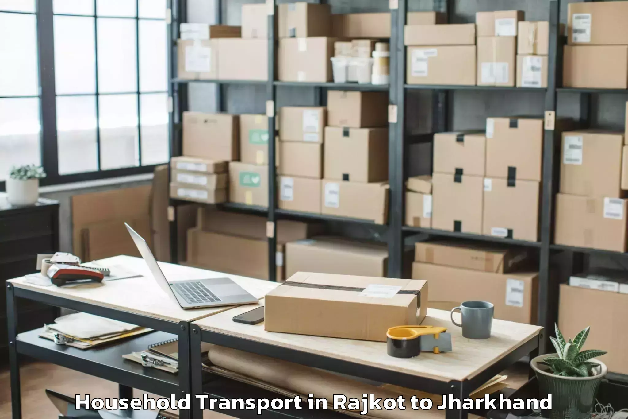 Book Rajkot to Chatra Household Transport Online